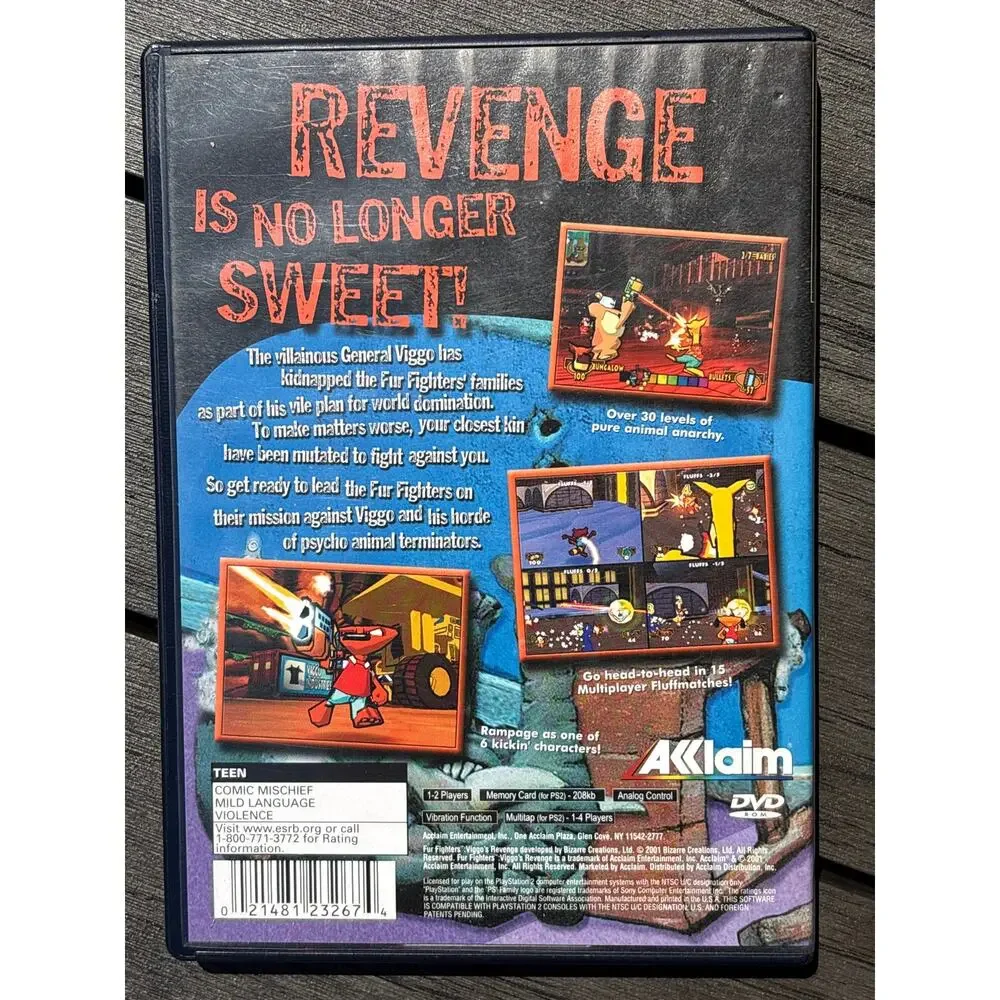 FUR FIGHTERS Viggo's Revenge Game for PlayStation 2 PS2 W/Reg card & Manual